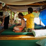 Thai massage on the beach: not as relaxing as it sounds, but definitely tonic and revitalising.