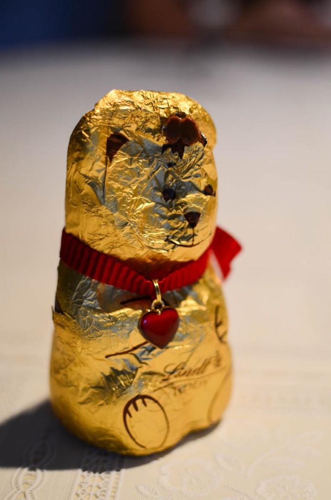 The Swiss chocolate Teddy feels just like us at Christmas in Australia: we are literally melting in the hot sun!